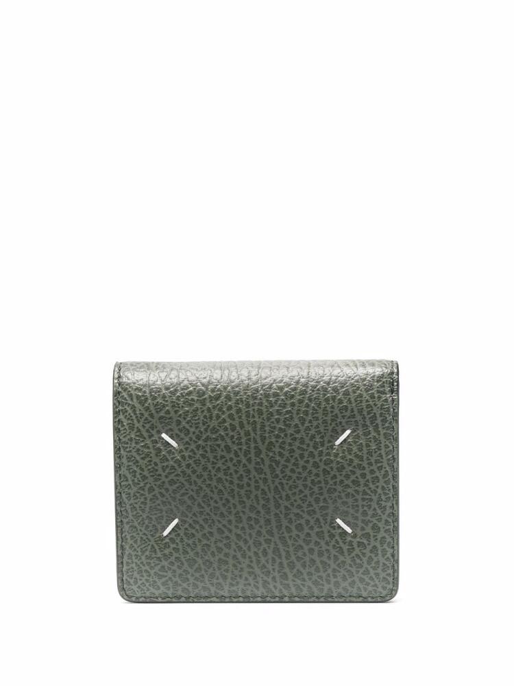 Maison Margiela four-stitch leather card holder - Green Cover