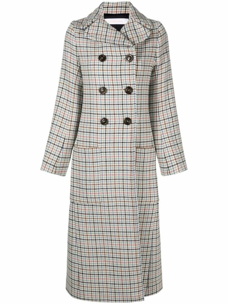 See by Chloé checked-print double-breasted coat - Neutrals Cover