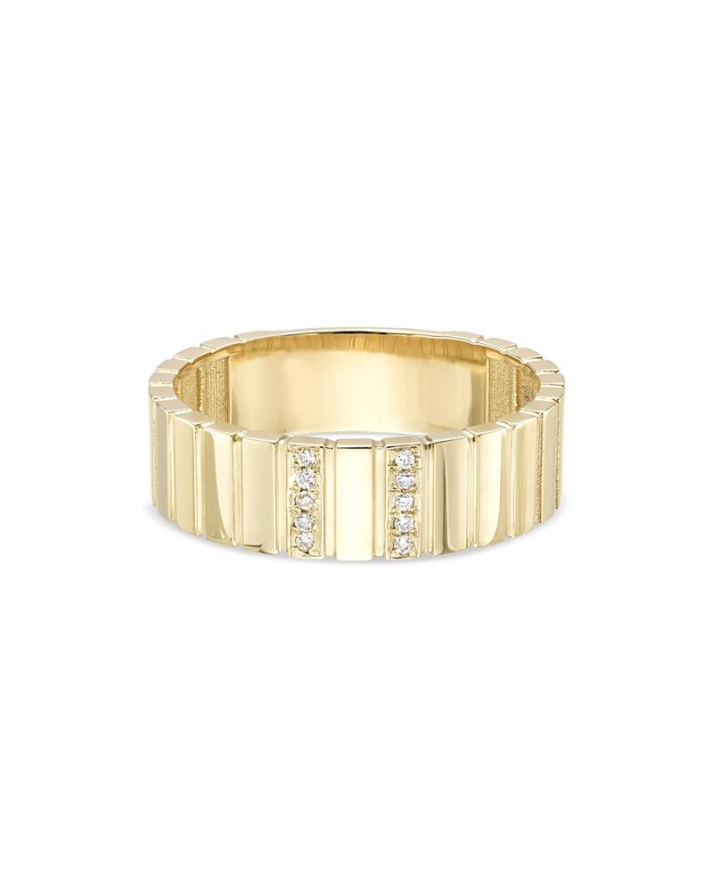 Zoe Lev 14K Yellow Gold Diamond Cigar Bar Ring Cover