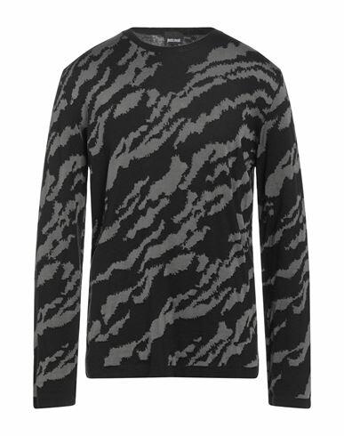 Just Cavalli Man Sweater Black Viscose, Virgin Wool, Acrylic Cover