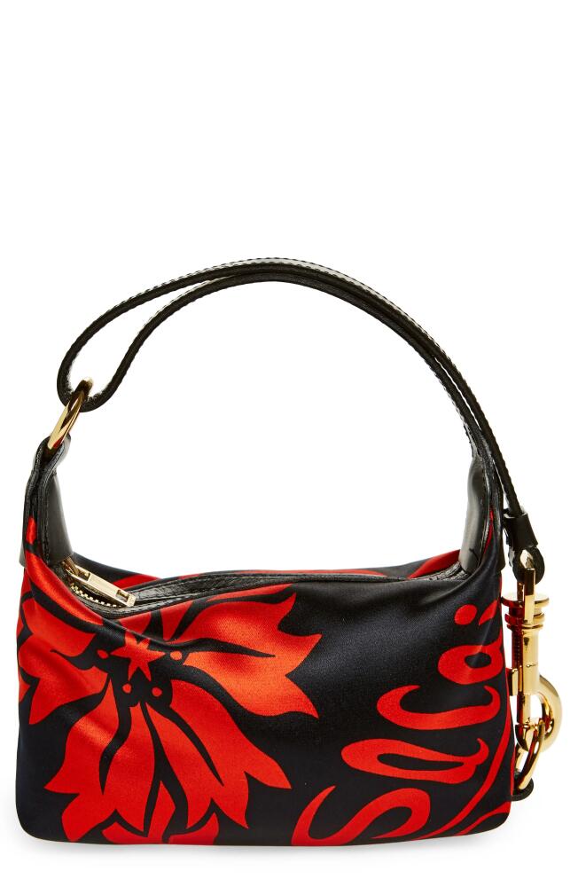 Sacai Small Pochette Floral Print Top Handle Bag in Red Cover