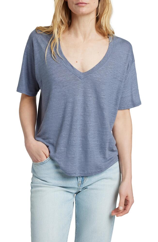 Faherty Linen V-Neck T-Shirt in Folkstone Cover