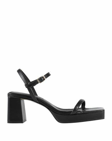 Souliers Martinez Woman Sandals Black Leather Cover