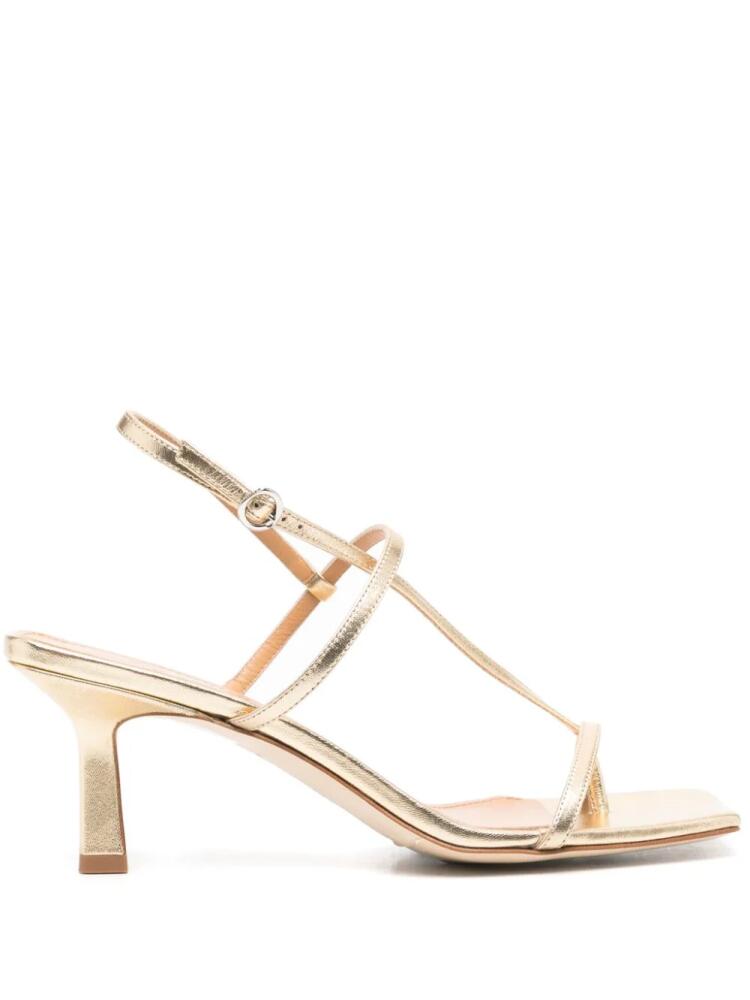 Aeyde Elise 75mm leather sandals - Gold Cover