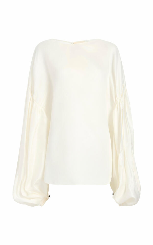 Khaite - Quico Oversized Silk Blouse - Ivory Cover