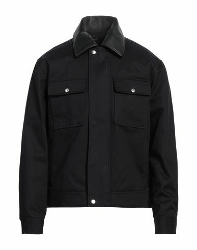 The Kooples Man Jacket Midnight blue Cotton, Cow leather Cover