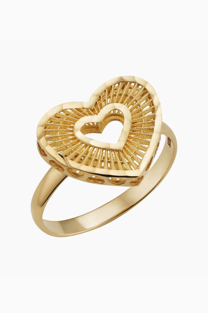 Oradina 14K Gold Icon Heart Ring in Yellow Gold Cover