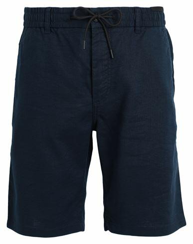 Boss Man Shorts & Bermuda Shorts Midnight blue Linen, Recycled polyester Cover