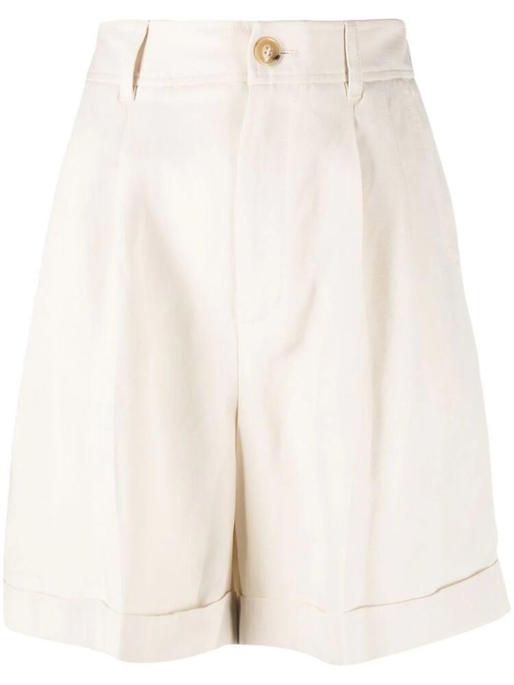 Woolrich linen blend shorts - Neutrals Cover