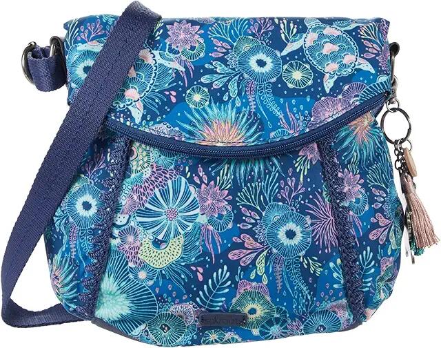 The Sak Artist Circle Foldover Crossbody (Royal Blue Seascape) Cross Body Handbags Cover