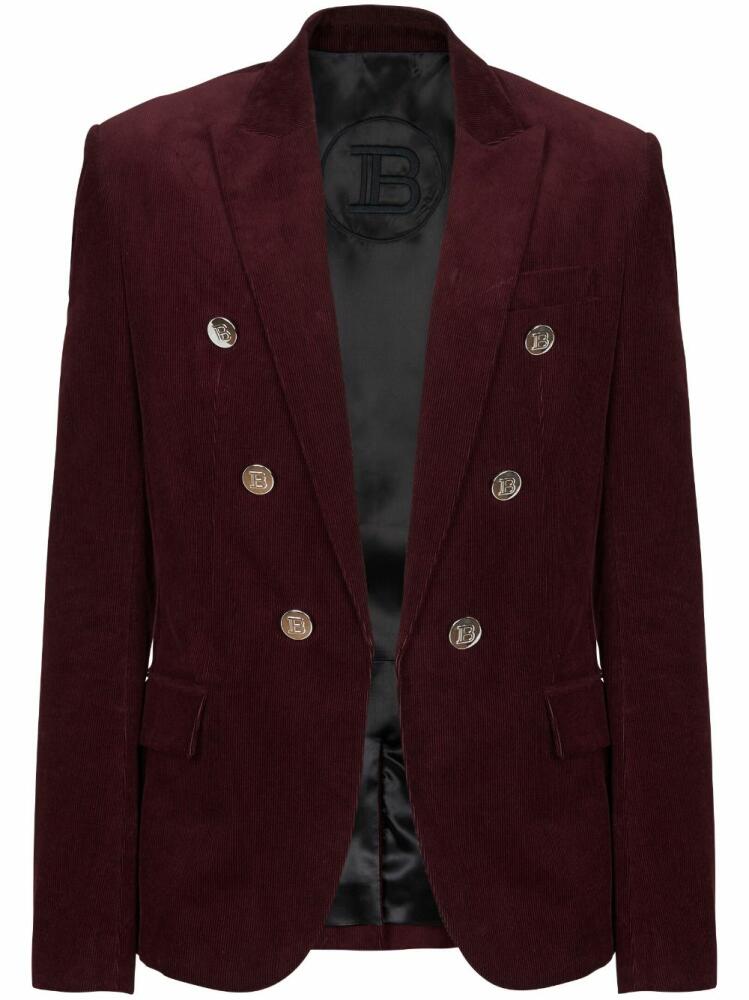 Balmain corduroy double-breasted blazer - Red Cover