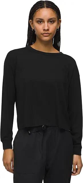 Prana Cozy Up LS Crew (Black) Women's Sweatshirt Cover