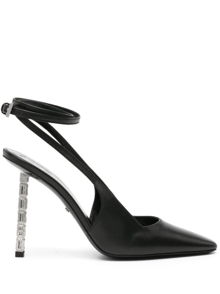 GCDS 120mm slingback leather pumps - Black Cover