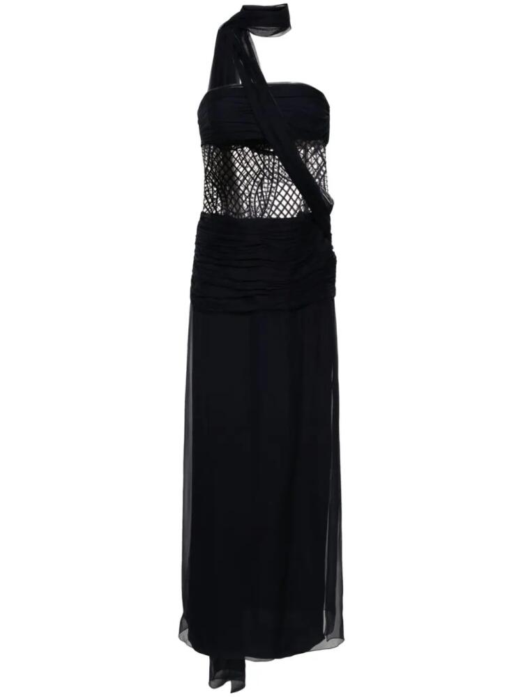 Alberta Ferretti plissé bustier maxi dress - Blue Cover