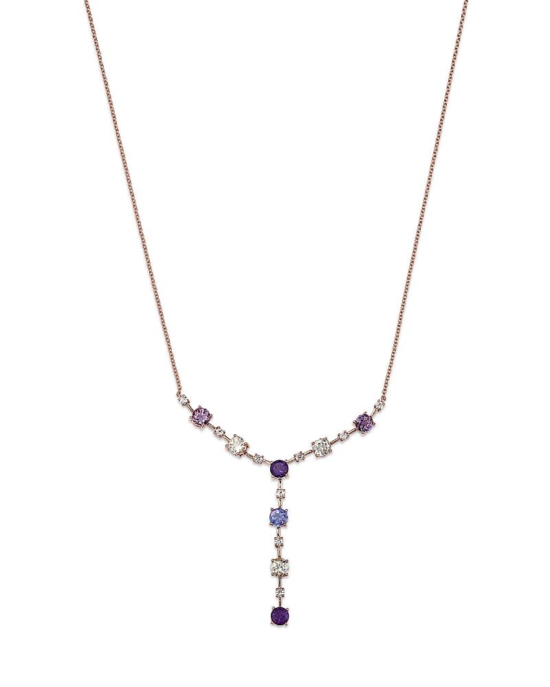 Bloomingdale's Fine Collection Multi Gemstone & Diamond Lariat Necklace in 14K Rose Gold, 17 Cover