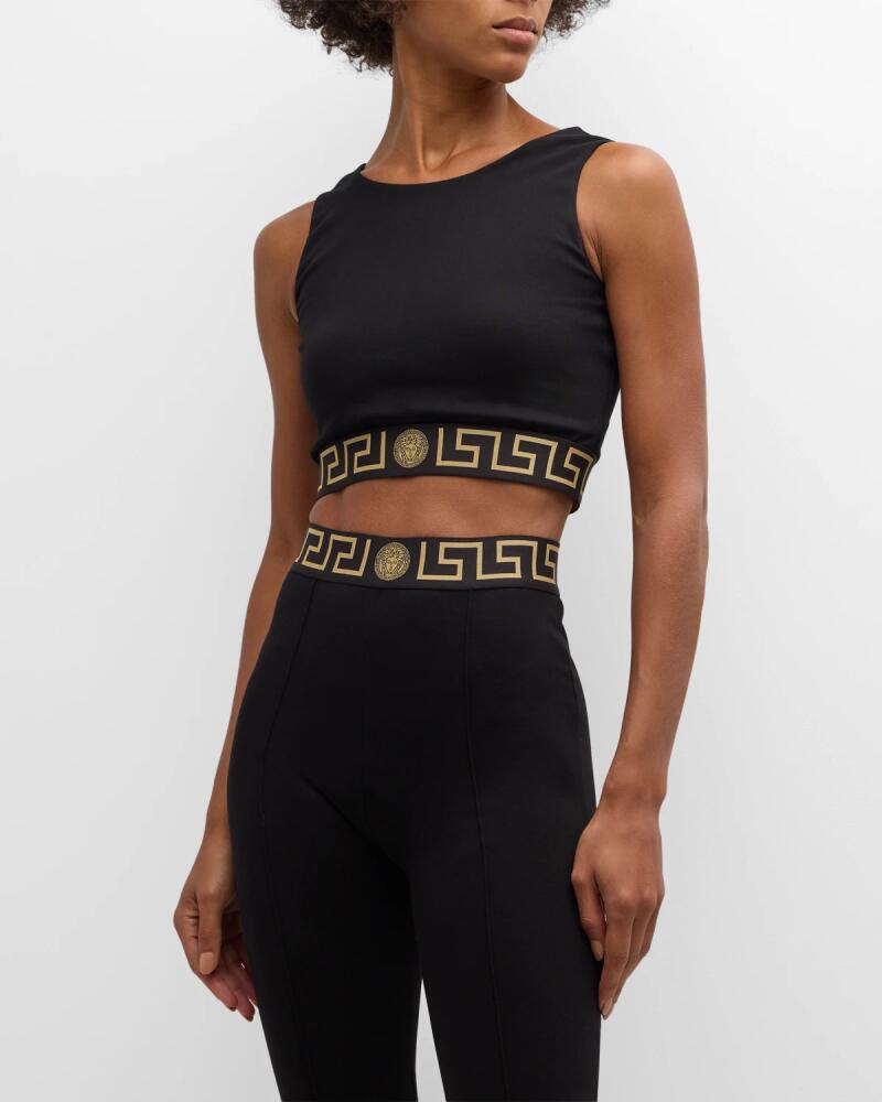 Versace Greca Border Sports Bra Cover