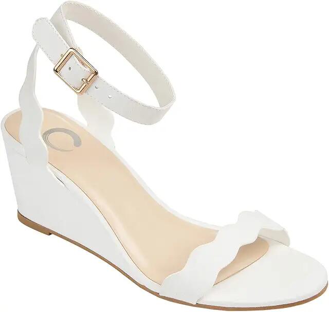 Journee Collection Loucia Wedge (White) Women's Shoes Cover