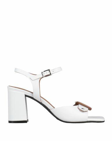 Carmens Woman Sandals White Leather Cover