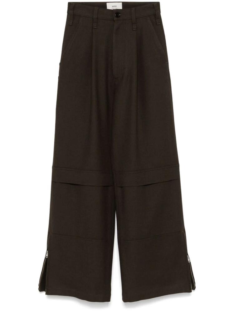 AMI Paris wide-leg trousers - Brown Cover