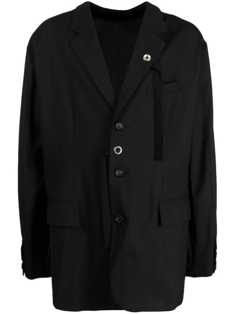 Takahiromiyashita The Soloist notched-lapels zipped blazer - Black Cover