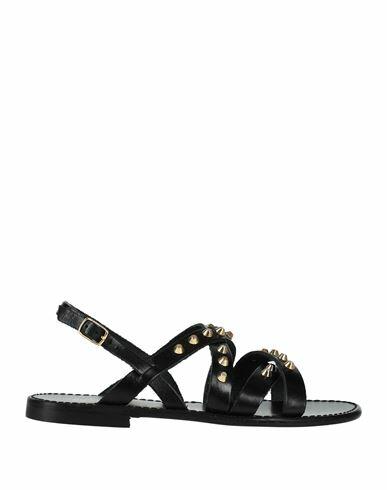 Rebel Queen Woman Sandals Black Soft Leather Cover