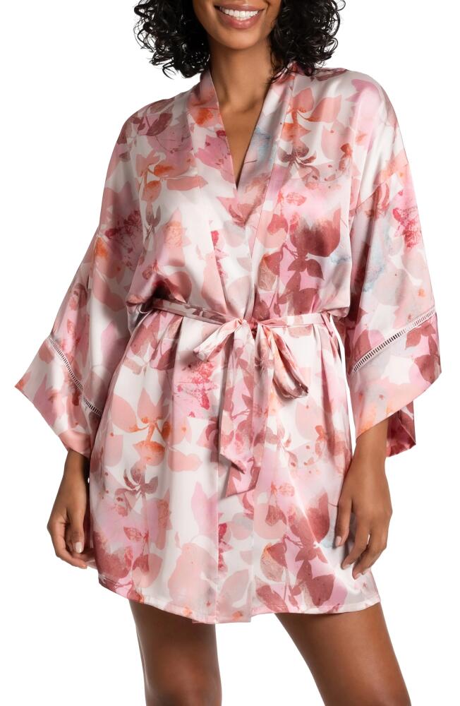 Midnight Bakery Marion Ladder Trim Satin Robe in Pink Multi Cover