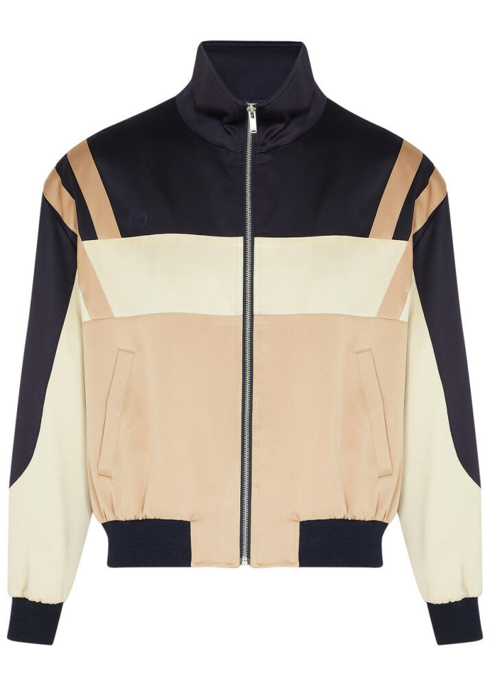 Saint Laurent Panelled Logo Satin Bomber Jacket - Cover