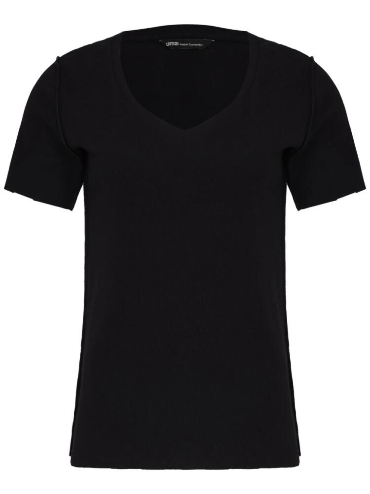 Uma | Raquel Davidowicz V-neck T-shirt - Black Cover