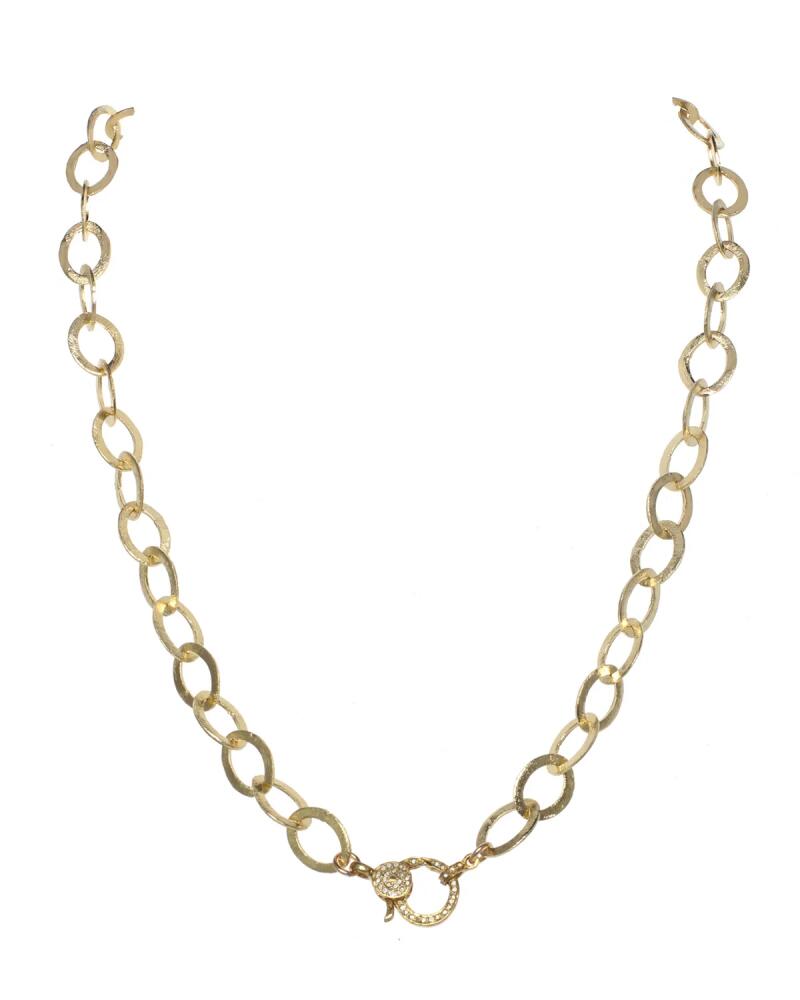 Margo Morrison Matte Vermeil and Sterling Silver Flat Chain Necklace with Diamond Clasp Cover