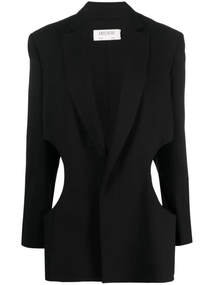 Gauchère cut-out single-breasted blazer - Black Cover