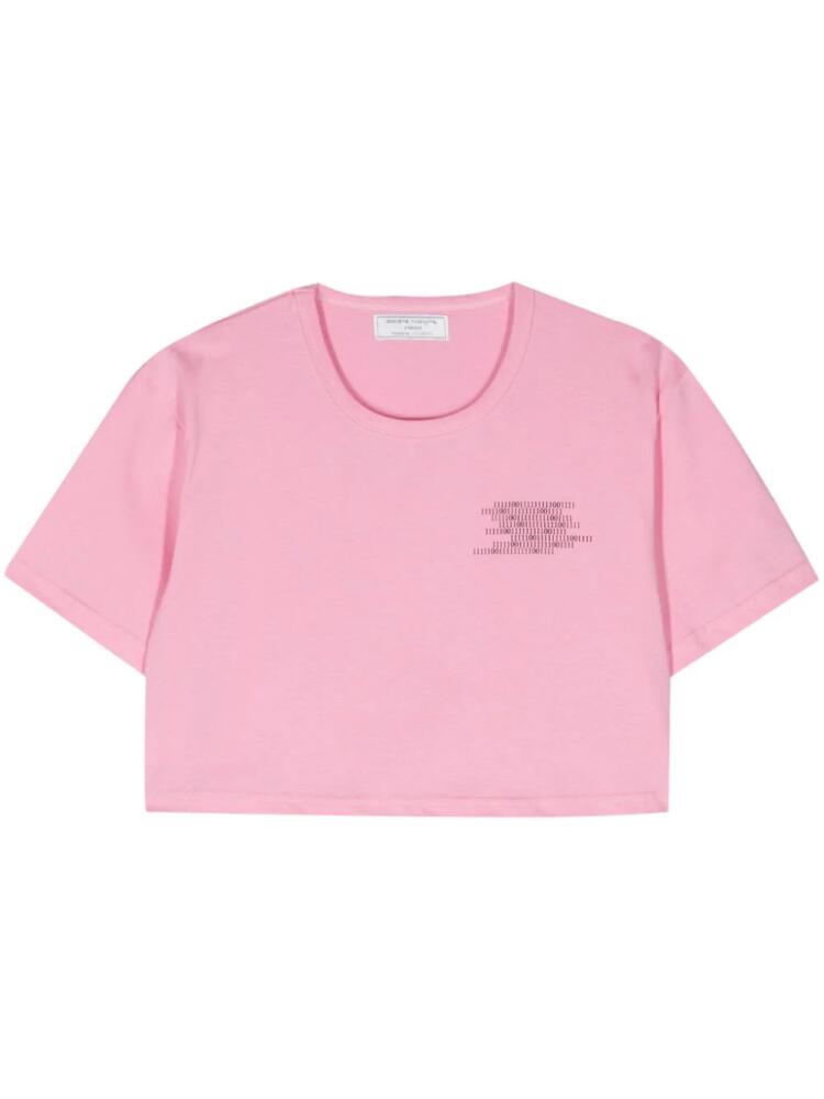 Société Anonyme Binary cropped T-shirt - Pink Cover