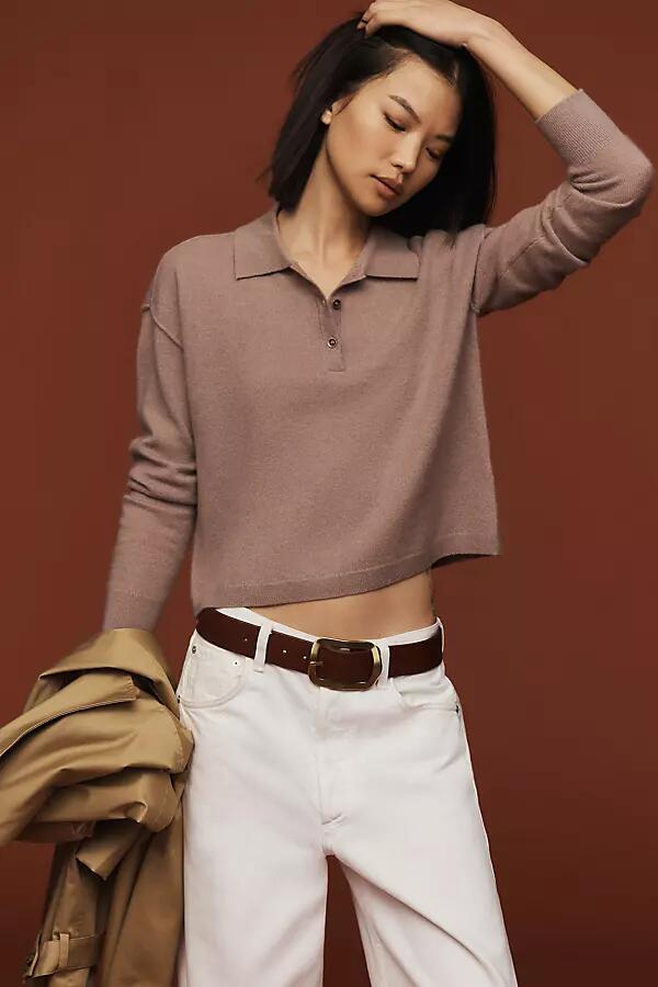 Pilcro Cropped Polo Cashmere Sweater Cover