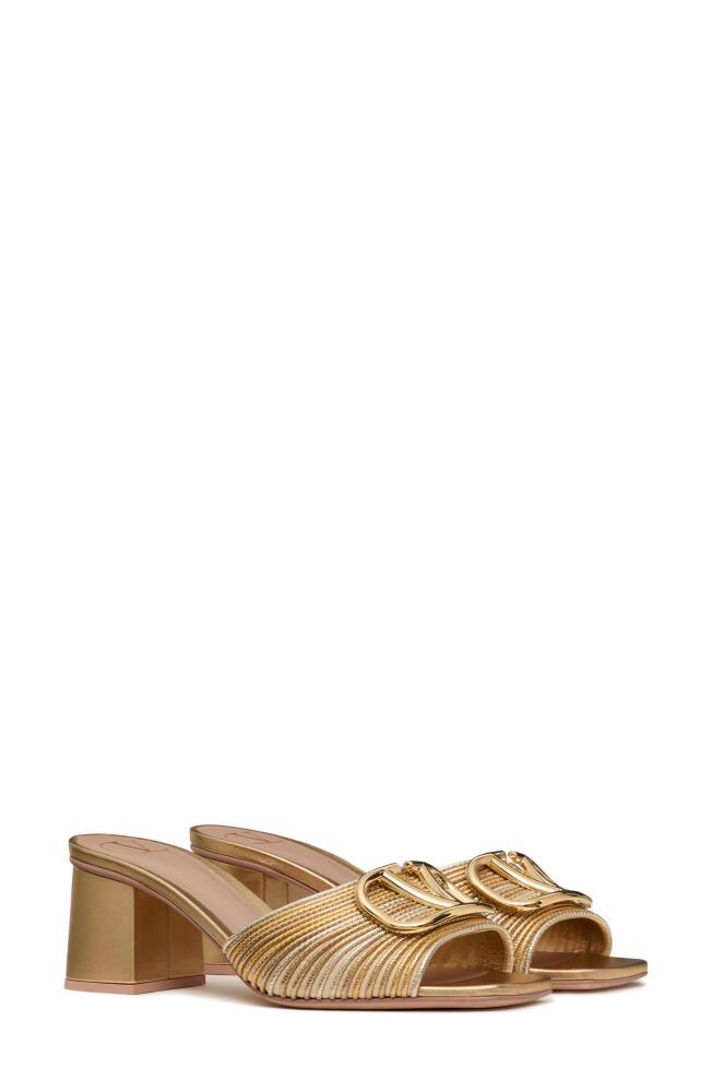 Valentino Garavani VLOGO Signature Slide Sandal in Star Gold Multicolor Cover