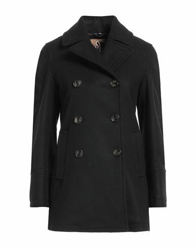 Sealup Woman Coat Black Wool Cover