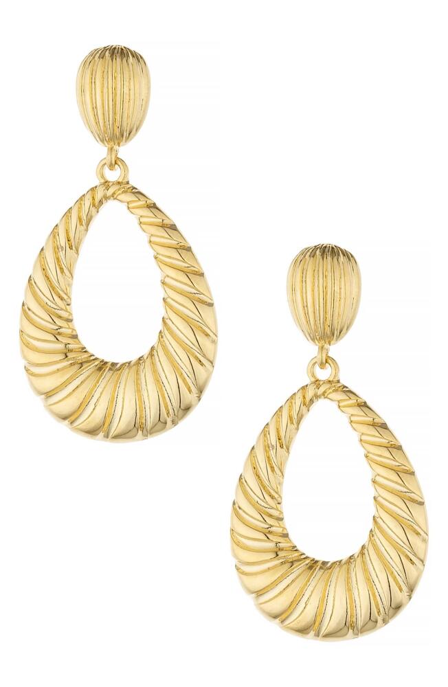 Ettika Teardrop Wave Drop Earrings in Gold Cover