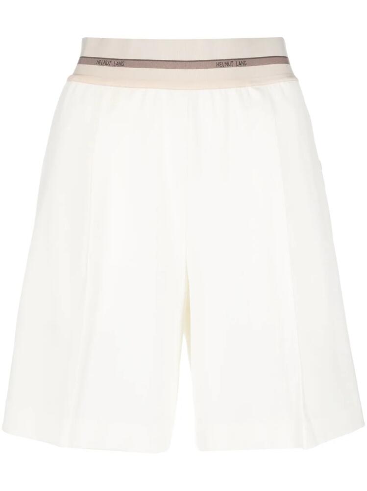 Helmut Lang logo-waistband tailored shorts - White Cover