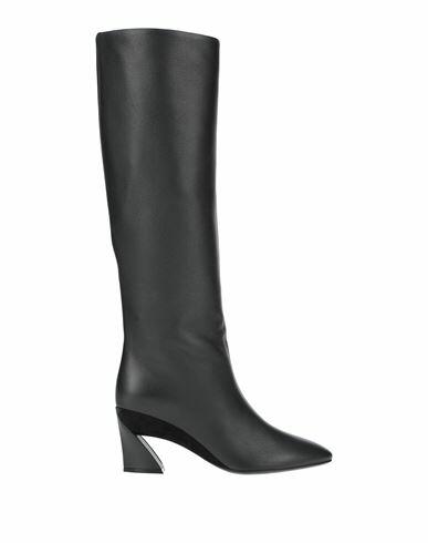 Ferragamo Woman Boot Black Calfskin, Kidskin Cover