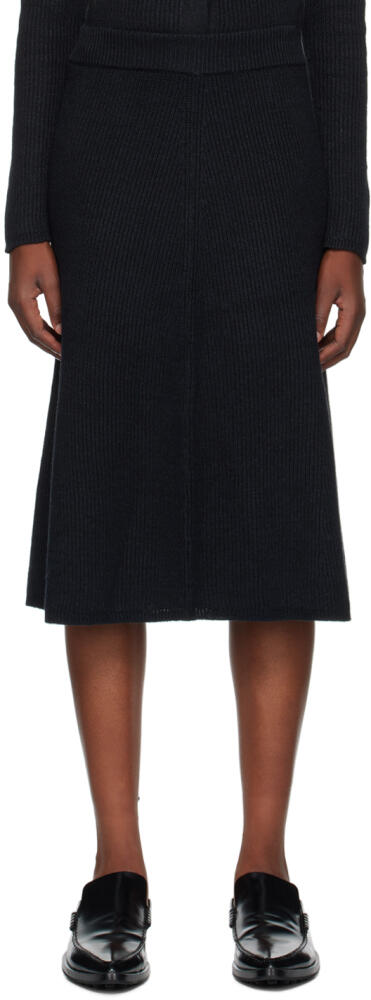 Joseph Black Flared Midi Skirt Cover