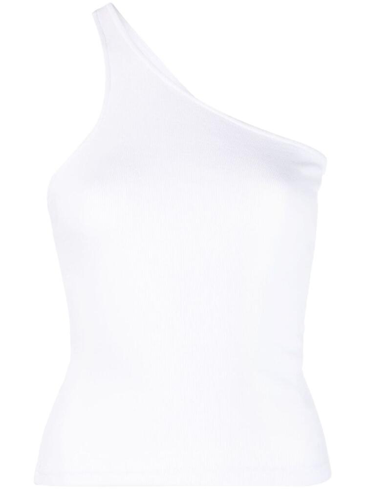 SAMSOE SAMSOE one-shoulder fine-ribbed top - White Cover