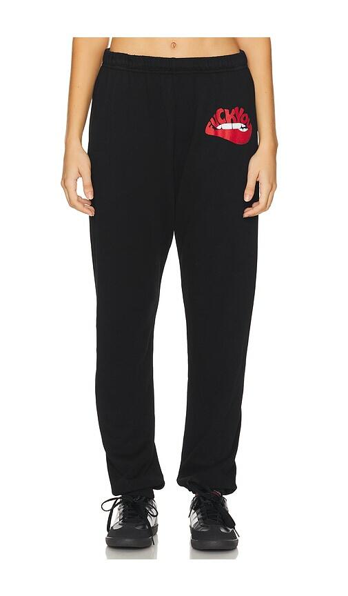 Lauren Moshi Chantria F You Biting Lip Sweatpants in Black Cover