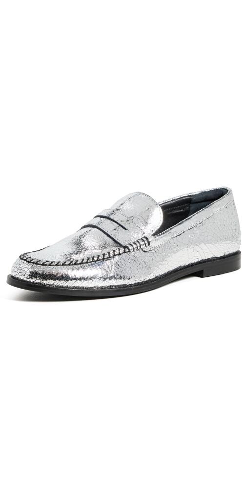 Free People Blanket Stitch Loafers Pale Pewter Leather Cover