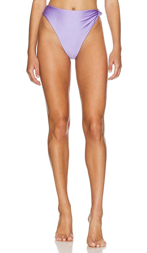 Riot Swim Side Twisted Bikini Bottom in Lavender Cover