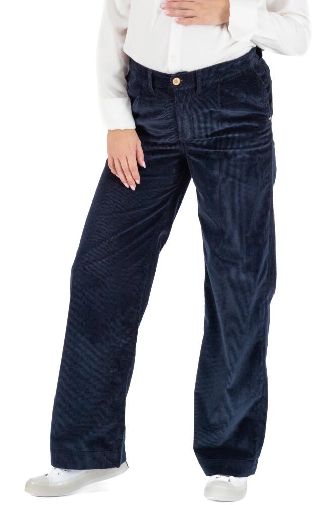 Cache Coeur Clyde Velvet Corduroy Maternity Pants in Marine Cover