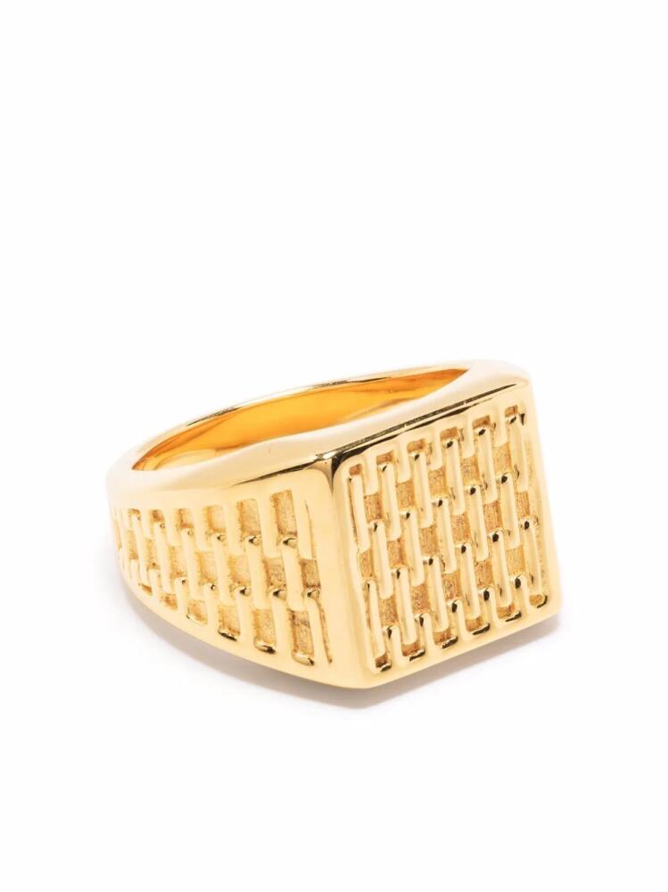 Missoma Fused woven signet ring - Gold Cover