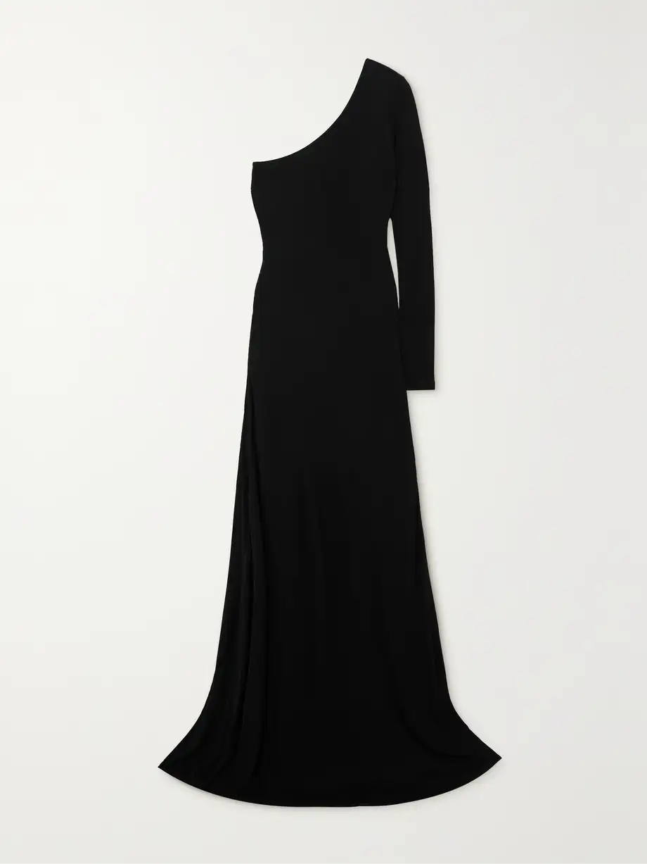 STAUD - Serena One-sleeve Stretch-jersey Gown - Black Cover