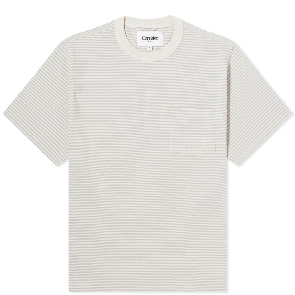 Corridor Men's Mini Stripe T-Shirt in Grey Cover