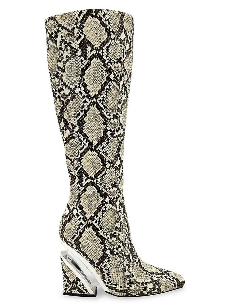 Lady Couture Women's Viva Python-Embossed Tall Boots - Natural Cover