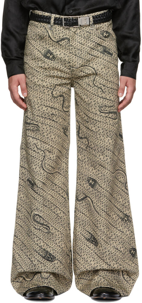 LU'U DAN Beige Snake Phat Jeans Cover