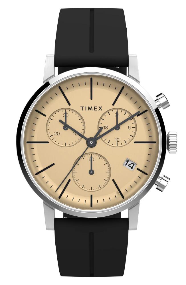 Timex Midtown Chronograph Silicone Strap Watch, 40mm in Black Cover