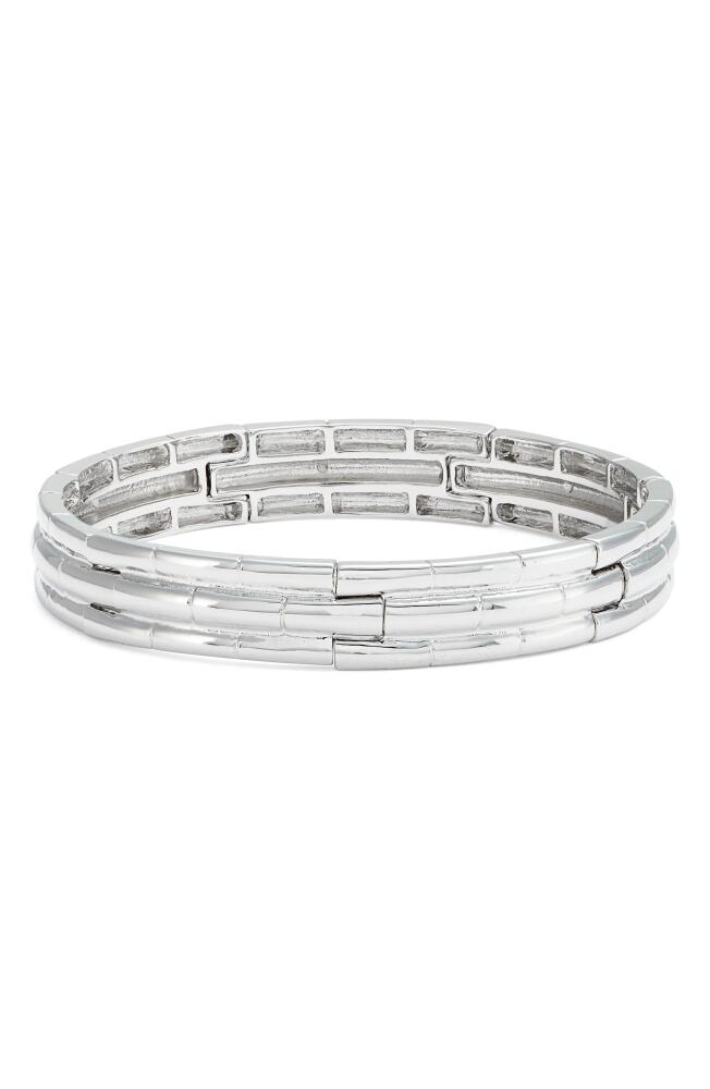 Nordstrom Bamboo Link Stretch Bracelet in Rhodium Cover